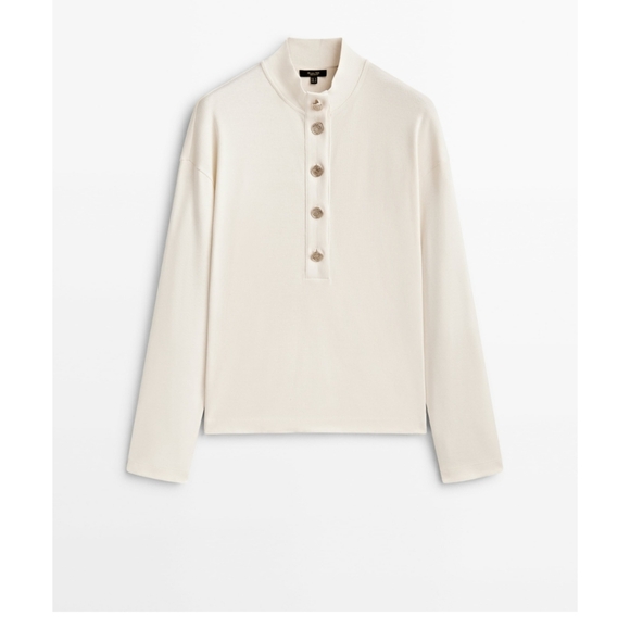 ⭐Brand new Womens Massimo Dutti Cotton Henley sweatshirt- Size Small⭐ - Picture 4 of 6